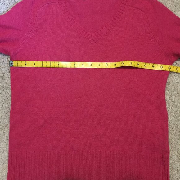 Malibu Pink Soft Angora Wool Blend Knit V-Neck Sweater - Picture 13 of 16